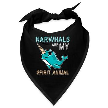 Narwale Sind Mein Geisttier Lustig Niedlich Meer Lustig - Bandana - Schwarz - Vorne