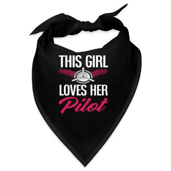 Pilot Dieses Mädchen Liebt Ihren Piloten - Bandana - Schwarz - Vorne
