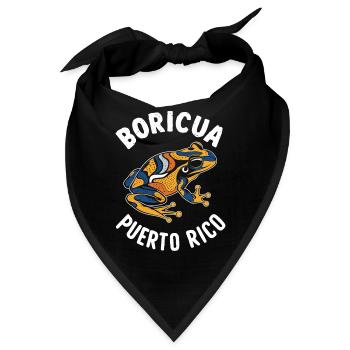 Boricua Puerto Rico Coqui Puerto Rican - Bandana - Schwarz - Vorne