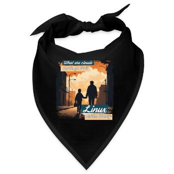 Cloud Wolken Linux Server Admin Nerd Witz - Bandana - Schwarz - Vorne