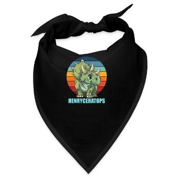 Henryceratops Geschenkidee für Henry - Bandana - Schwarz - Vorne