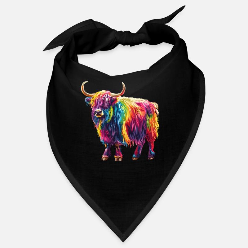 Yak Regenbogen Buntes Kunstwerk Farbenfreude Bandana