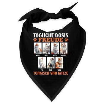 Katzenmama TÄGLICHE DOSIS FREUDE TÜRKSICH VAN - Bandana - Schwarz - Vorne