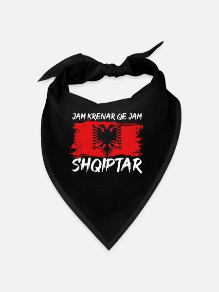 Albanien Trikot Kosovo Albanische Flagge Adler - Bandana - Schwarz