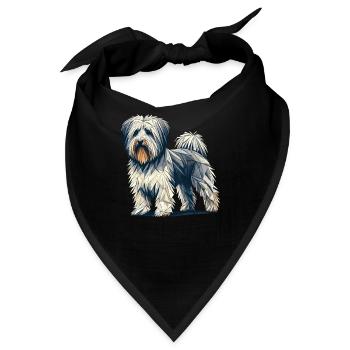 Geometrische Kunst Havaneser Havaneser - Bandana - Schwarz - Vorne