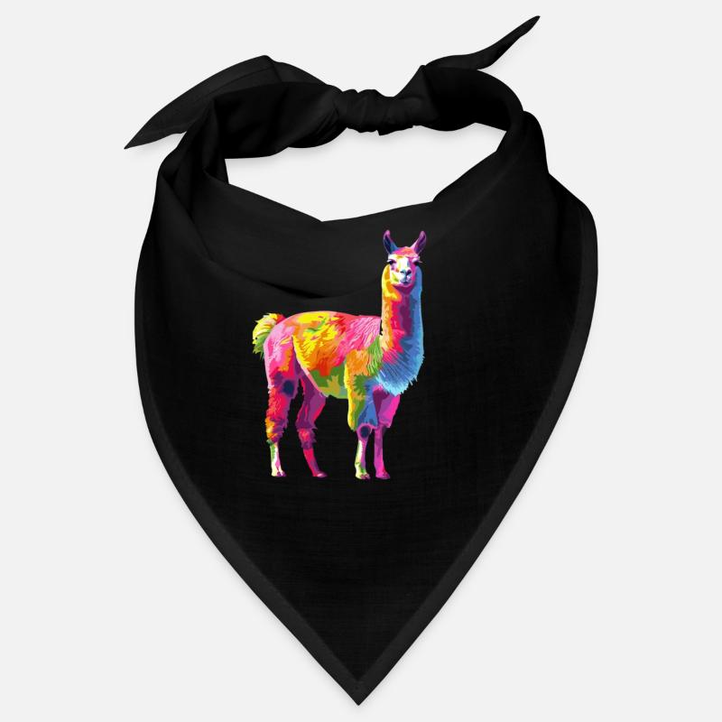 Lama Alpaka Regenbogen Kunstwerk Bandana