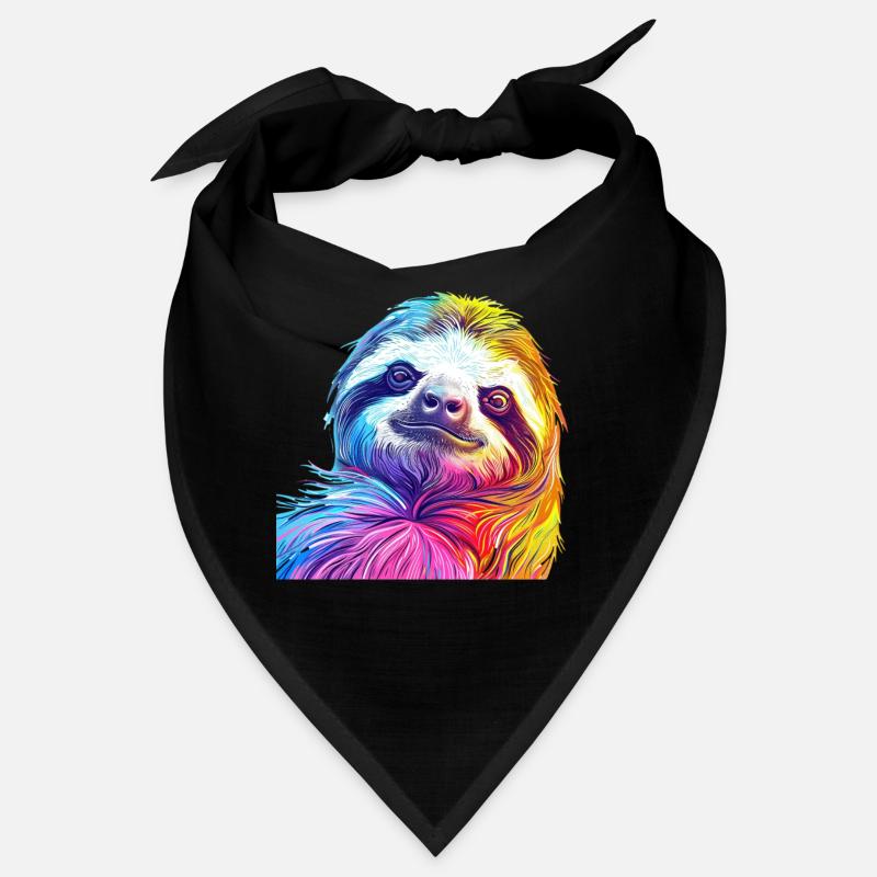 Bunter Faultierkopf im Regenbogenstil Bandana