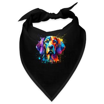 Bunte Splash Art Plott Hund Plott Hund - Bandana - Schwarz - Vorne