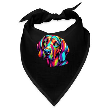 Bunte Pop Art Plott Hound Plott Hund - Bandana - Schwarz - Vorne