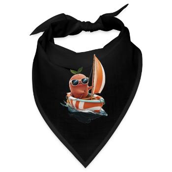 Obst Aprikose Bootfahren Geschenk - Bandana - Schwarz - Vorne