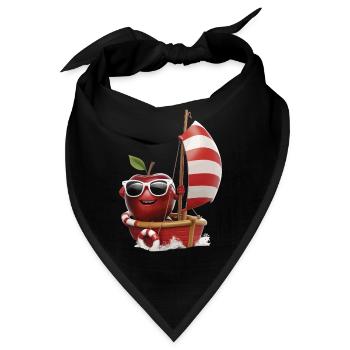 Obst Apfel Bootfahren Geschenk - Bandana - Schwarz - Vorne