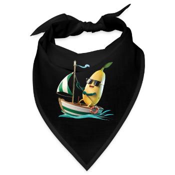 Obst Banane Bootfahren Geschenk - Bandana - Schwarz - Vorne