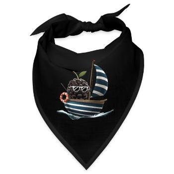 Obst Brombeeren Bootfahren Geschenk - Bandana - Schwarz - Vorne