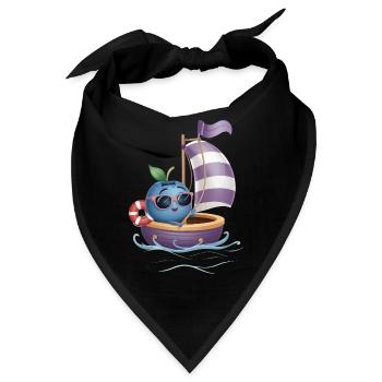 Obst Heidelbeere Bootfahren Geschenk - Bandana - Schwarz - Vorne