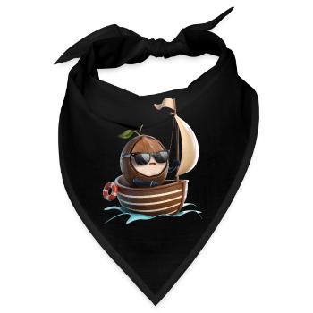 Obst Kokosnuss Bootfahren Geschenk - Bandana - Schwarz - Vorne
