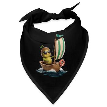 Frucht Kiwi Bootfahren Geschenk - Bandana - Schwarz - Vorne