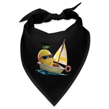 Obst Mango Bootfahren Geschenk - Bandana - Schwarz - Vorne
