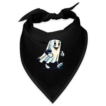 Funny Vintage Ghost Retro Art Style - Bandana - Schwarz - Vorne