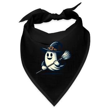Lustiger Hexengeist Hexenbesen Halloween Spaß - Bandana - Schwarz - Vorne
