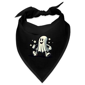 Funny Vintage Ghost Retro Art Style Halloween - Bandana - Schwarz - Vorne