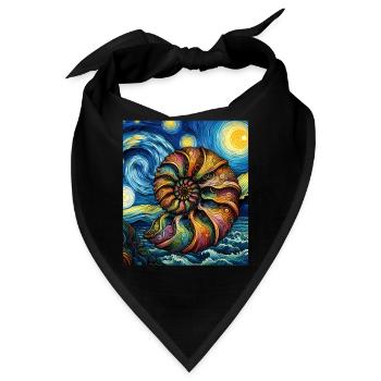 Ammonit Fossil Paläontologe Sternennacht Malerei - Bandana - Schwarz - Vorne