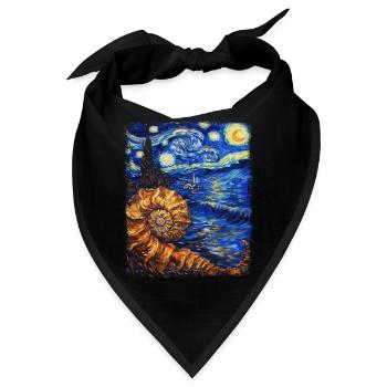 Ammonit Fossil Paläontologe Sternennacht Malerei - Bandana - Schwarz - Vorne