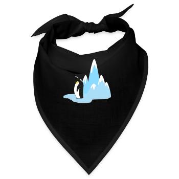 Gletscher mit Pinguin Vogel Tier Lebensraum T-Shirt - Bandana - Schwarz - Vorne