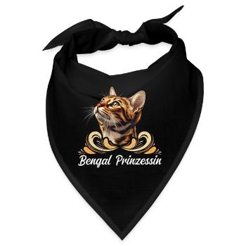 Katzenmama BENGAL PRINZESSIN Bengal Katzen - Bandana - Schwarz - Vorne