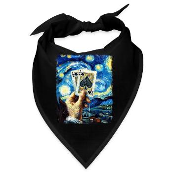 Blackjack Glücksspiel Karten Sternennacht Malerei - Bandana - Schwarz - Vorne