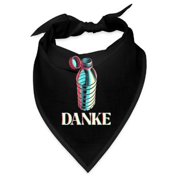 Flasche mit festen Deckel Danke - Bandana - Schwarz - Vorne