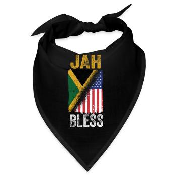 Jah Bless American Flag Reggae Jamaika Wurzeln - Bandana - Schwarz - Vorne