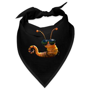 Raupe Lustige Larve Raupen Geschenk Süße Raupe - Bandana - Schwarz - Vorne