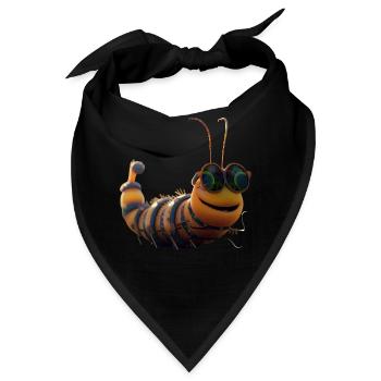 Raupe Lustige Larve Raupen Geschenk Süße Raupe - Bandana - Schwarz - Vorne
