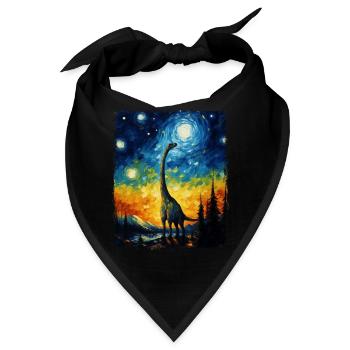 Brachiosaurus Dinosaurier Sternennacht Gemälde - Bandana - Schwarz - Vorne