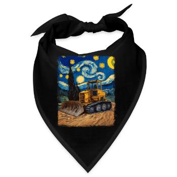 Bulldozer Bauwagen HEO Sternennacht Malerei - Bandana - Schwarz - Vorne