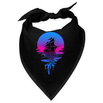 Sunset Pirate Ship - Bandana - Schwarz - Vorne