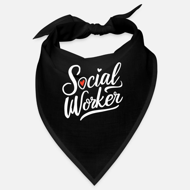 Social Worker Social Work Heart Lettering Bandana