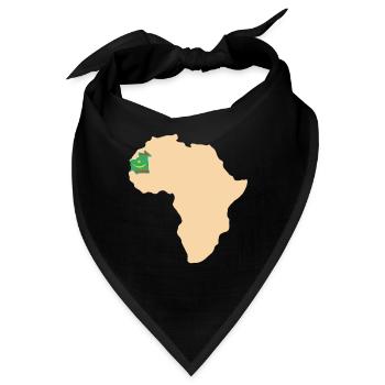 Afrikanische Karte mit Mauretanien Flagge - Bandana - Schwarz - Vorne