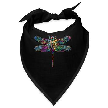 Libelle Dragonfly Bunte Flügel Süße Libellen - Bandana - Schwarz - Vorne
