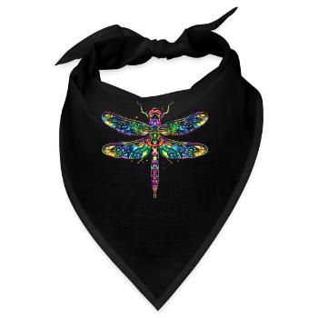 Libelle Dragonfly Bunte Flügel Süße Libellen - Bandana - Schwarz - Vorne