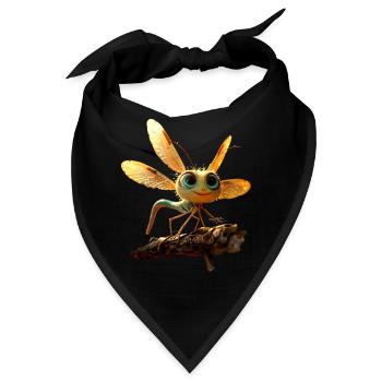 Libelle Dragonfly Bunte Flügel Süße Libellen - Bandana - Schwarz - Vorne