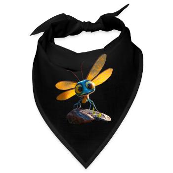 Libelle Dragonfly Bunte Flügel Süße Libellen - Bandana - Schwarz - Vorne