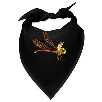 Libelle Dragonfly Bunte Flügel Süße Libellen - Bandana - Schwarz - Vorne