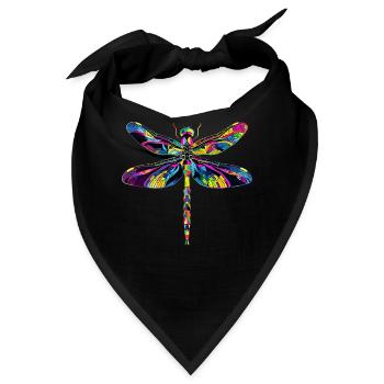 Libelle Dragonfly Bunte Flügel Süße Libellen - Bandana - Schwarz - Vorne