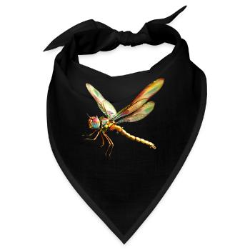 Libelle Dragonfly Bunte Flügel Süße Libellen - Bandana - Schwarz - Vorne