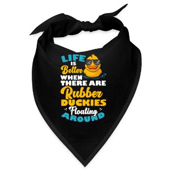 Quietscheentchen Quietscheente Gummiente - Bandana - Schwarz - Vorne