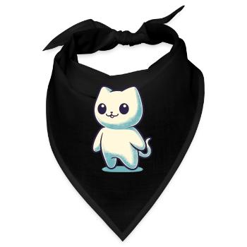 Niedliche Geister Katze Kawaii Geist Haustier - Bandana - Schwarz - Vorne