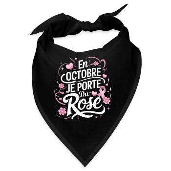 Rosa Oktober Kampf gegen Brustkrebs - Bandana - Schwarz - Vorne