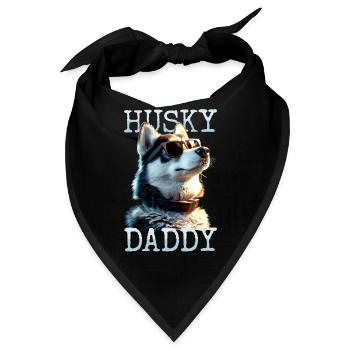 Husky Daddy Dad Vatertag Herrchen Papa Huskys - Bandana - Schwarz - Vorne