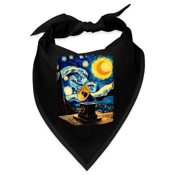 Grammophon Old School Plattenspieler Sternennacht - Bandana - Schwarz - Vorne